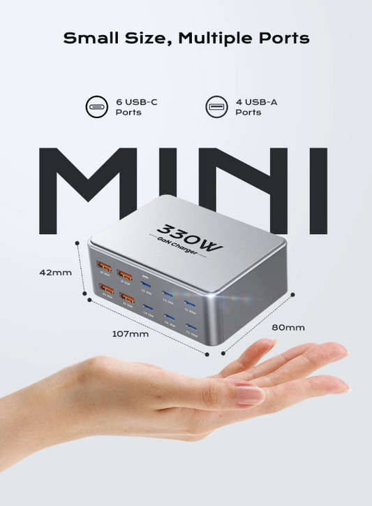 USB Charger GaN 330W Multiport Fast Charging Station