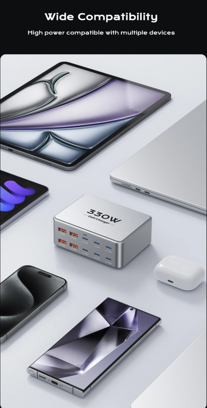 USB Charger GaN 330W Multiport Fast Charging Station
