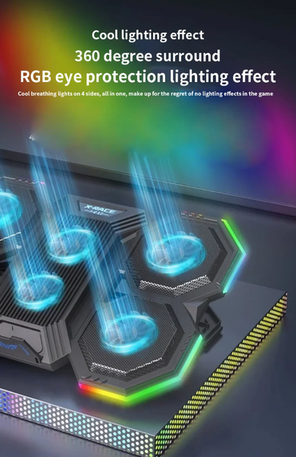 Laptop Cooling Pad RGB Stand with 6 Fans