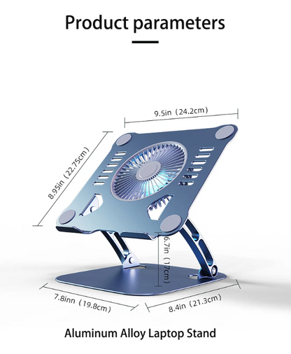 Laptop Stand Aluminum Cooling Fan Adjustable