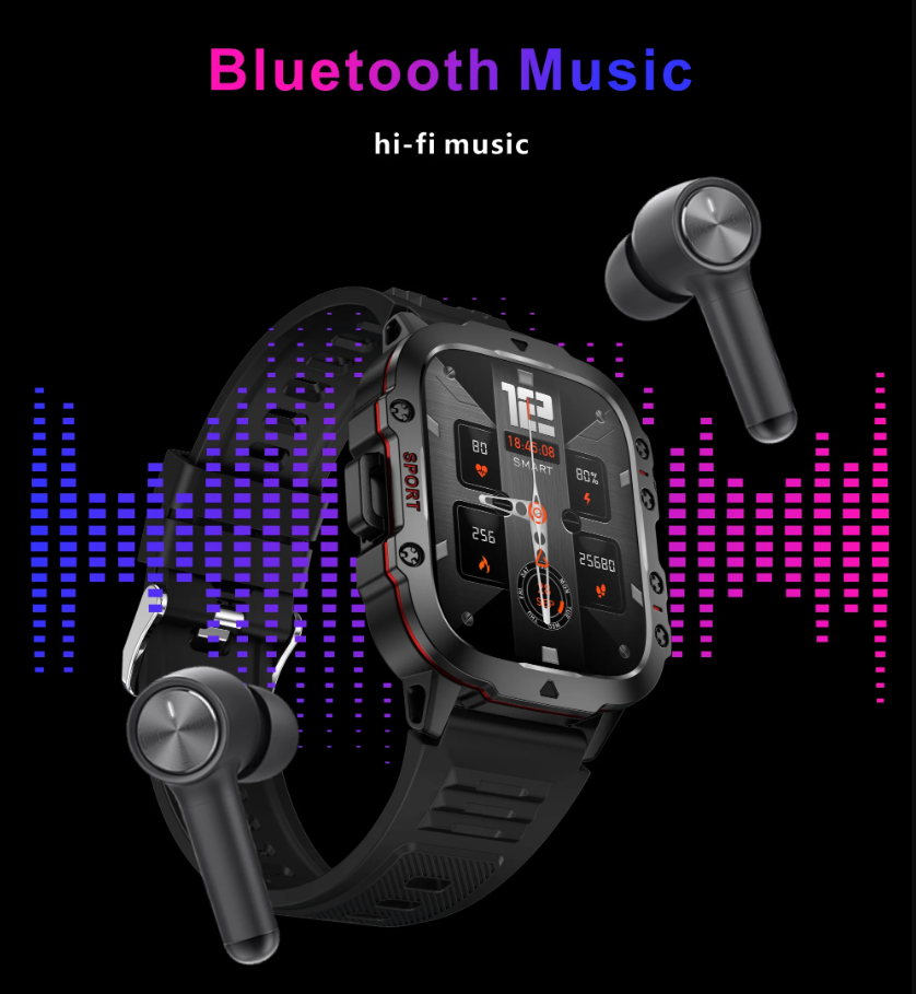 Smart Watch Men Rugged Outdoor Waterproof Bluetooth Call