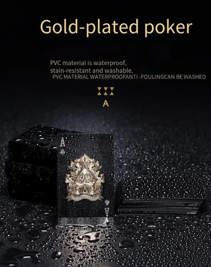 Poker Cards Waterproof PVC Black Rose Deck
