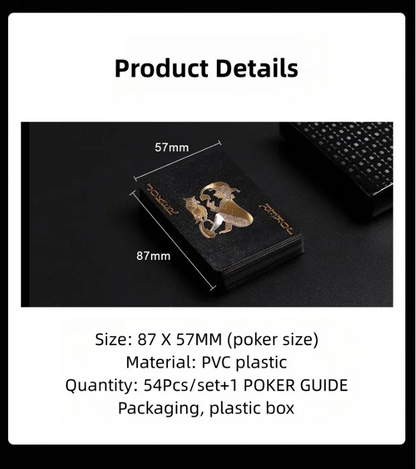 Poker Cards Waterproof PVC Black Rose Deck