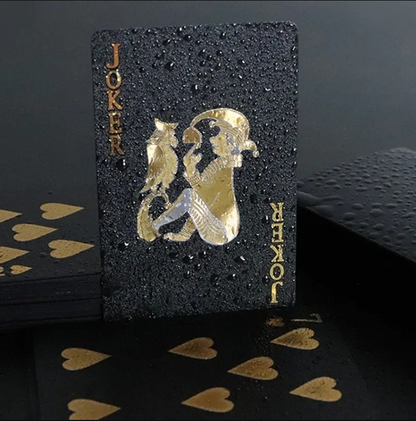 Poker Cards Waterproof PVC Black Rose Deck
