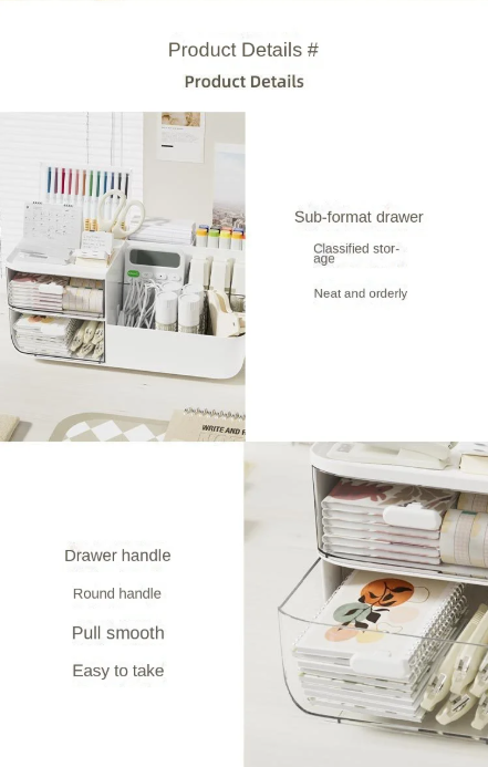 Storage Box Drawer-Type Multipurpose Desk Organizer