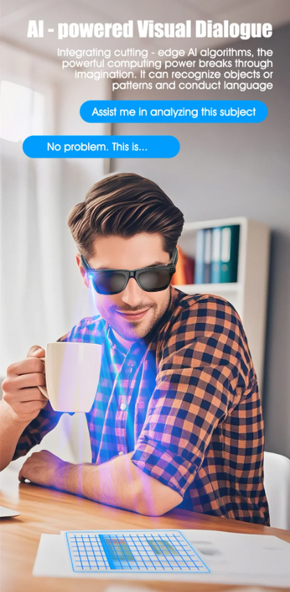Smart Glasses 4K Camera AI Voice Bluetooth Call