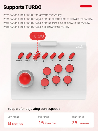 Multi Platform Arcade Joystick Wireless Gaming Controller