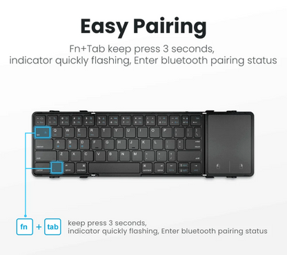 Folding Bluetooth Keyboard with Touchpad
